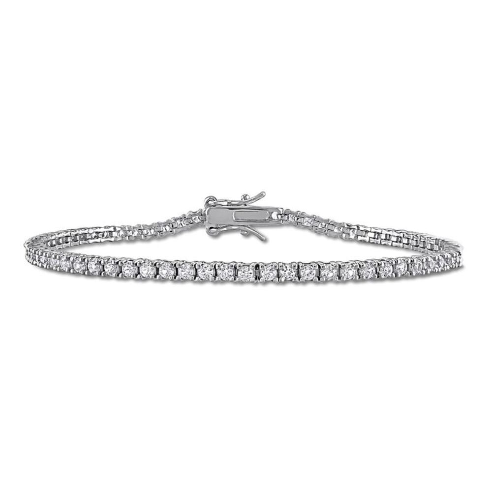 2.72 Carat (ctw) Lab-Created White Sapphire Tennis Bracelet Sterling Silver